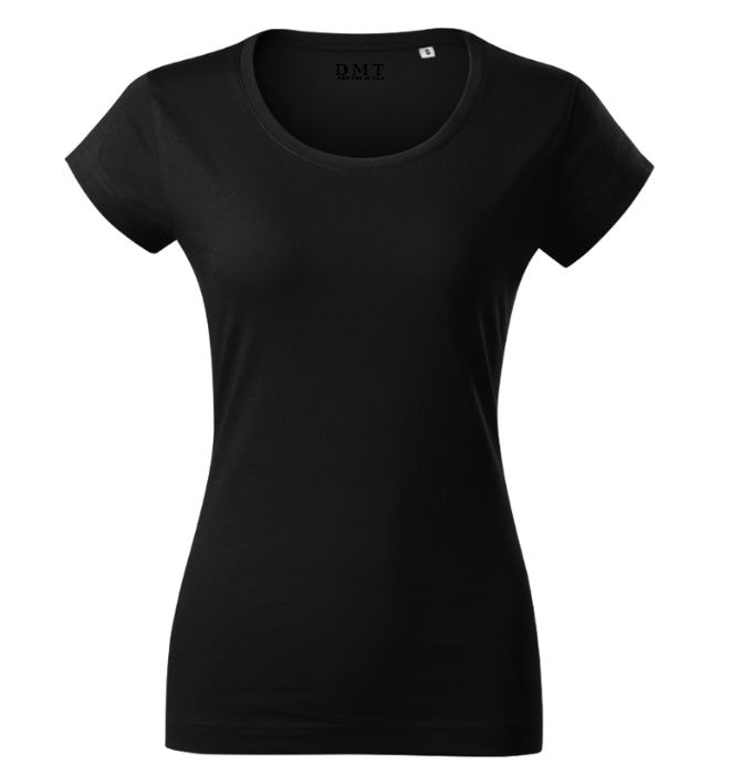 Tricou Damă Fitted Negru – 100% Bumbac DMT PROFESIONAL