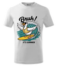 Tricou Barbati Imprimeu Bruh! Its Summer - Alb