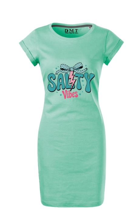 Rochie pentru damă Cu Imprimeu Salty Vibes – 100% Bumbac DMT PROFESIONAL