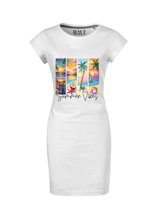 Rochie pentru damă Cu Imprimeu Summer Vibes – 100% Bumbac