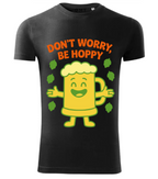 Tricou Bărbați Imprimeu "Don't Worry, Be Hoppy" – Negru