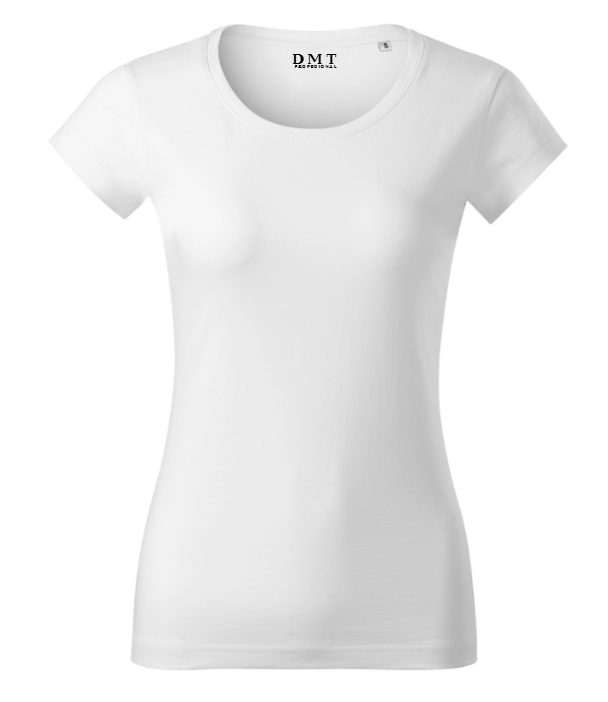 Tricou Damă Fitted Alb – 100% Bumbac DMT PROFESIONAL
