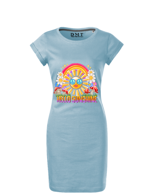 Rochie pentru damă Cu Imprimeu Hello Sunshine – 100% Bumbac DMT PROFESIONAL