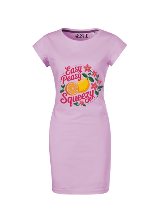 Rochie pentru damă Cu Imprimeu Easy Peasy Squeezy – 100% Bumbac DMT PROFESIONAL