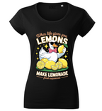 Tricou Damă Fitted Imprimeu "Make Lemonade" – Negru